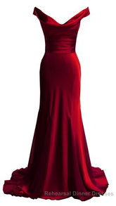 red mermaid off shoulder navy blue Semi Formal Prom dresses mermaid satin backless charming Semi Formal Prom evening gowns 2024 party dress